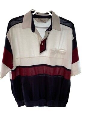 Vintage 90s Classics by Palmland Banded Bottom Polo Shirt Men's Large Colorblock